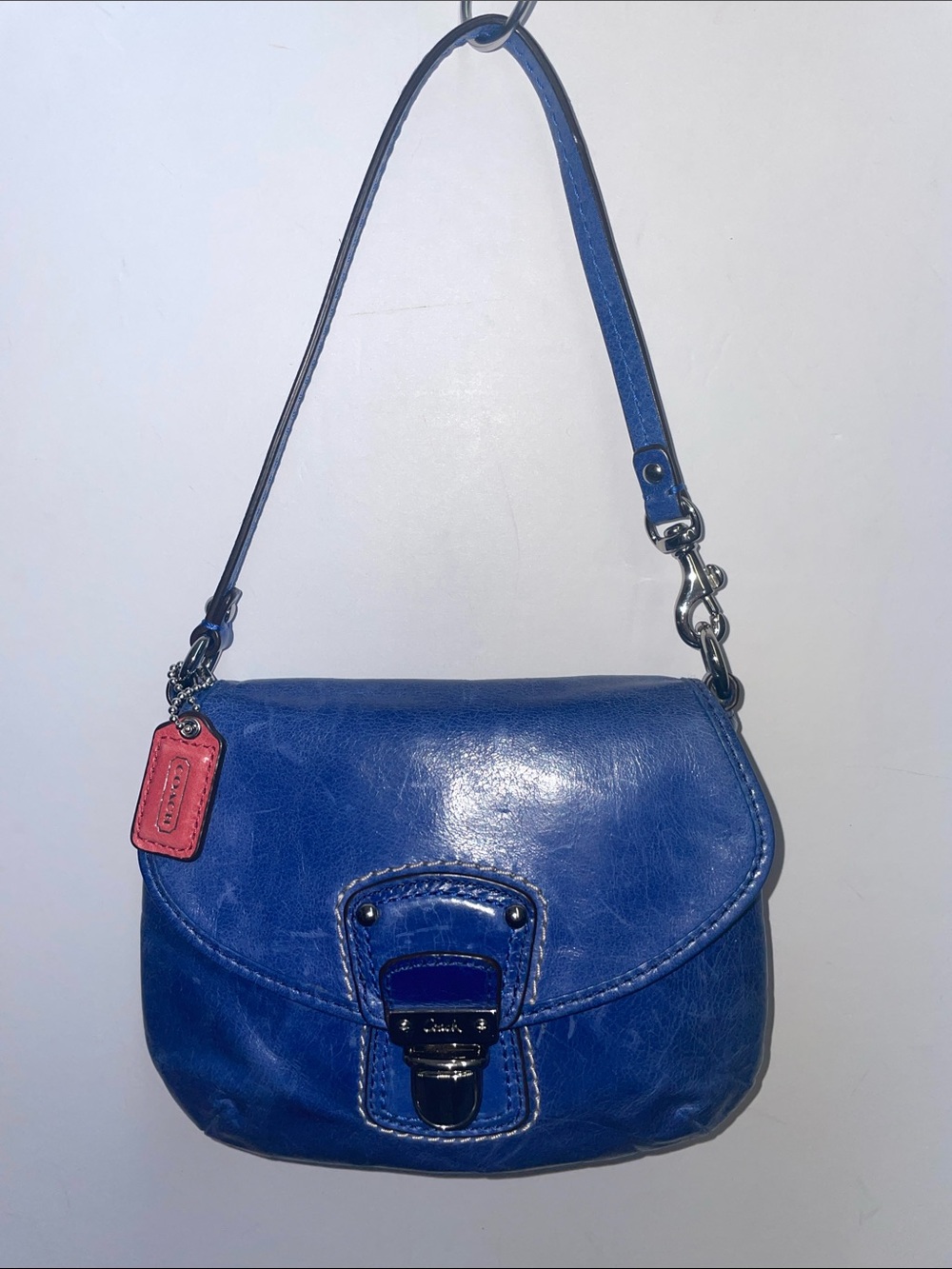 Coach Poppy Distressed Leather Wristlet/Mini Bag